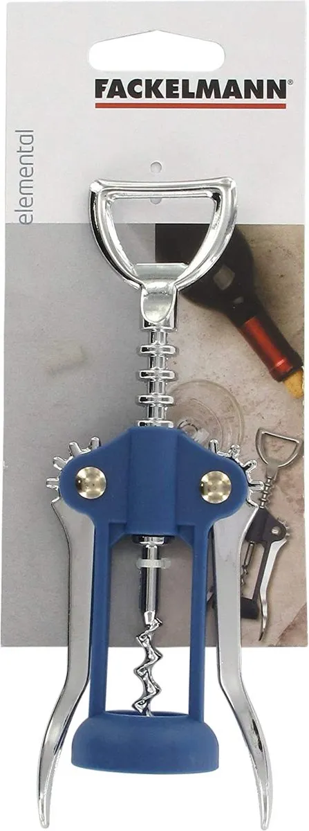Fackelmann 670488 Kurkentrekker/Flesopener - Blauw/Grijs
