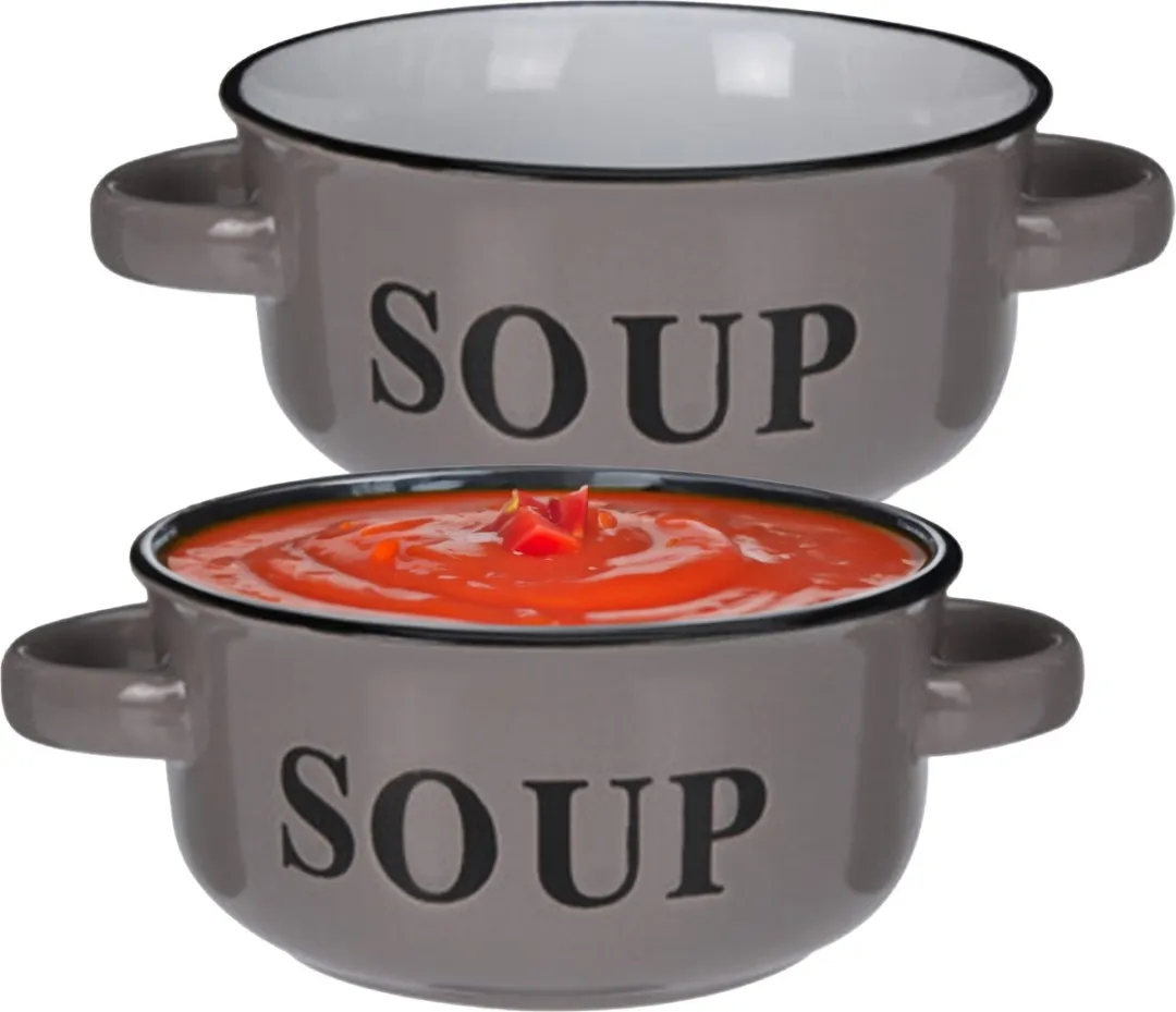 Excellent Houseware Soepkommen Antraciet
