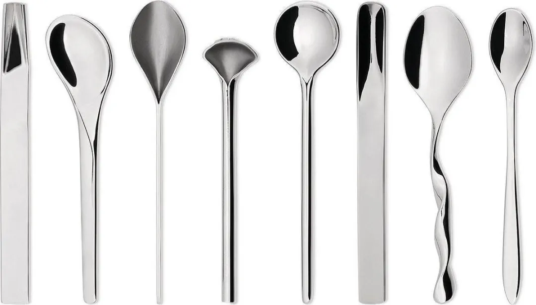 Alessi Il Caffè/Tè Lepelset MSPOONSET - 8 Stuks - RVS