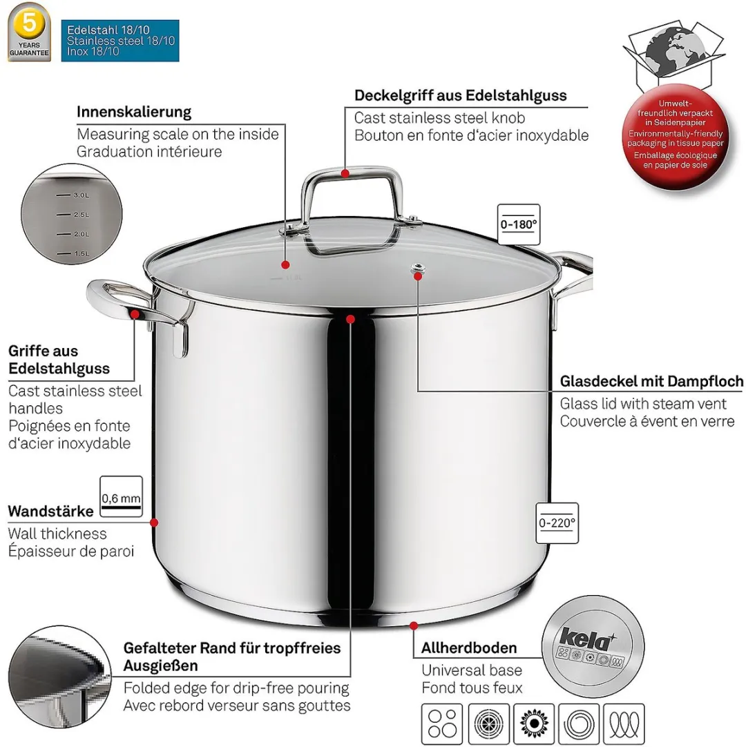 Kela Flavoria Soeppan 11L - Zilver