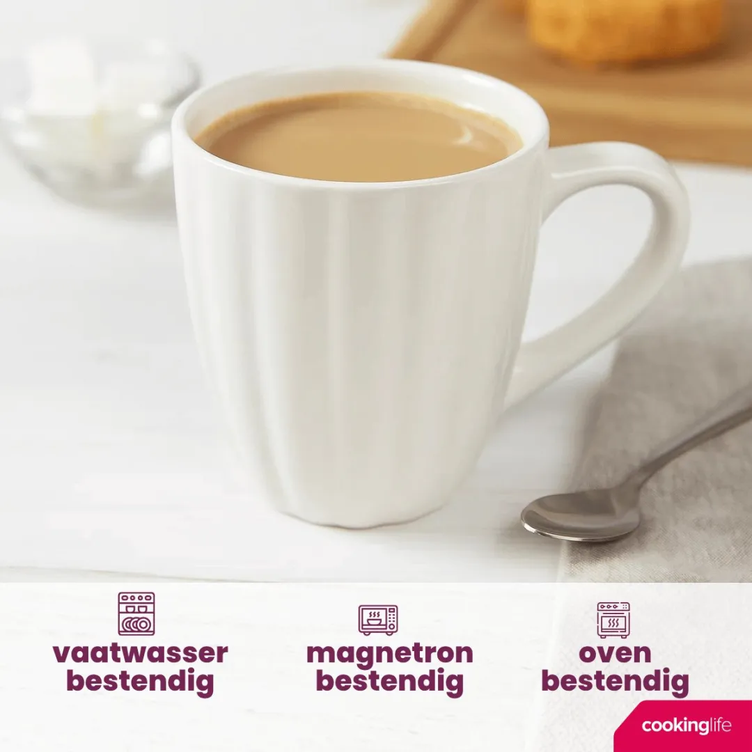 Cookinglife Mok Cardida Off White 350ml - 6 Stuks