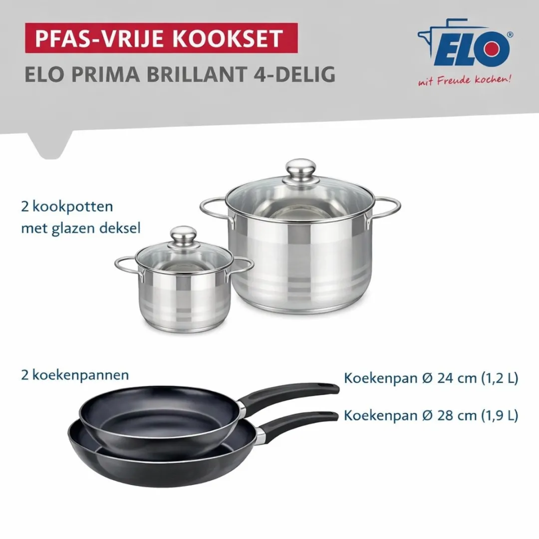Fackelmann Elo 9732350 Keukenset - 4-delig - Inductie - Zwart