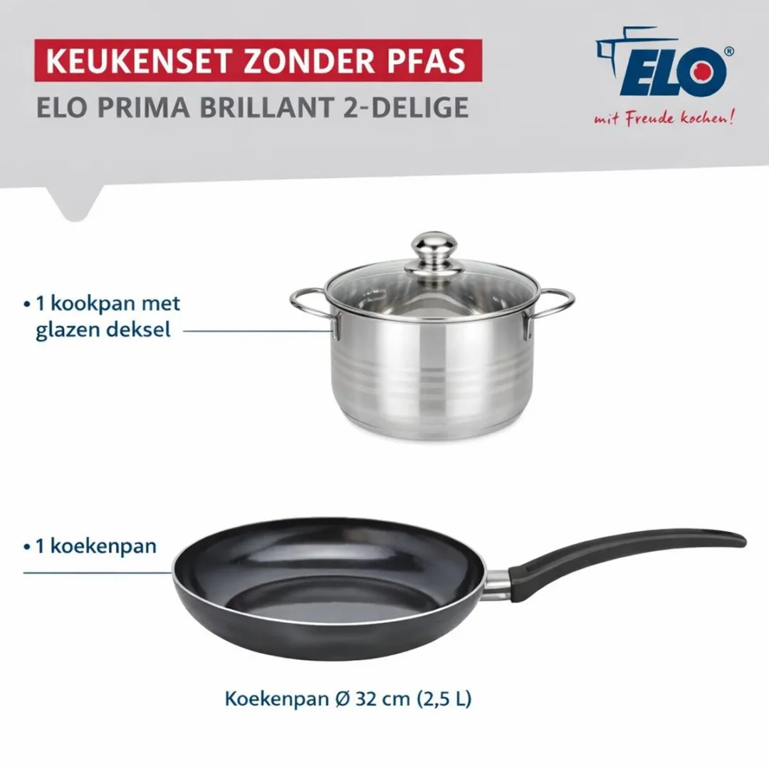 Fackelmann Elo Prima Keukengerei Set 2-delig - 32cm & 16cm Roestvrij staal
