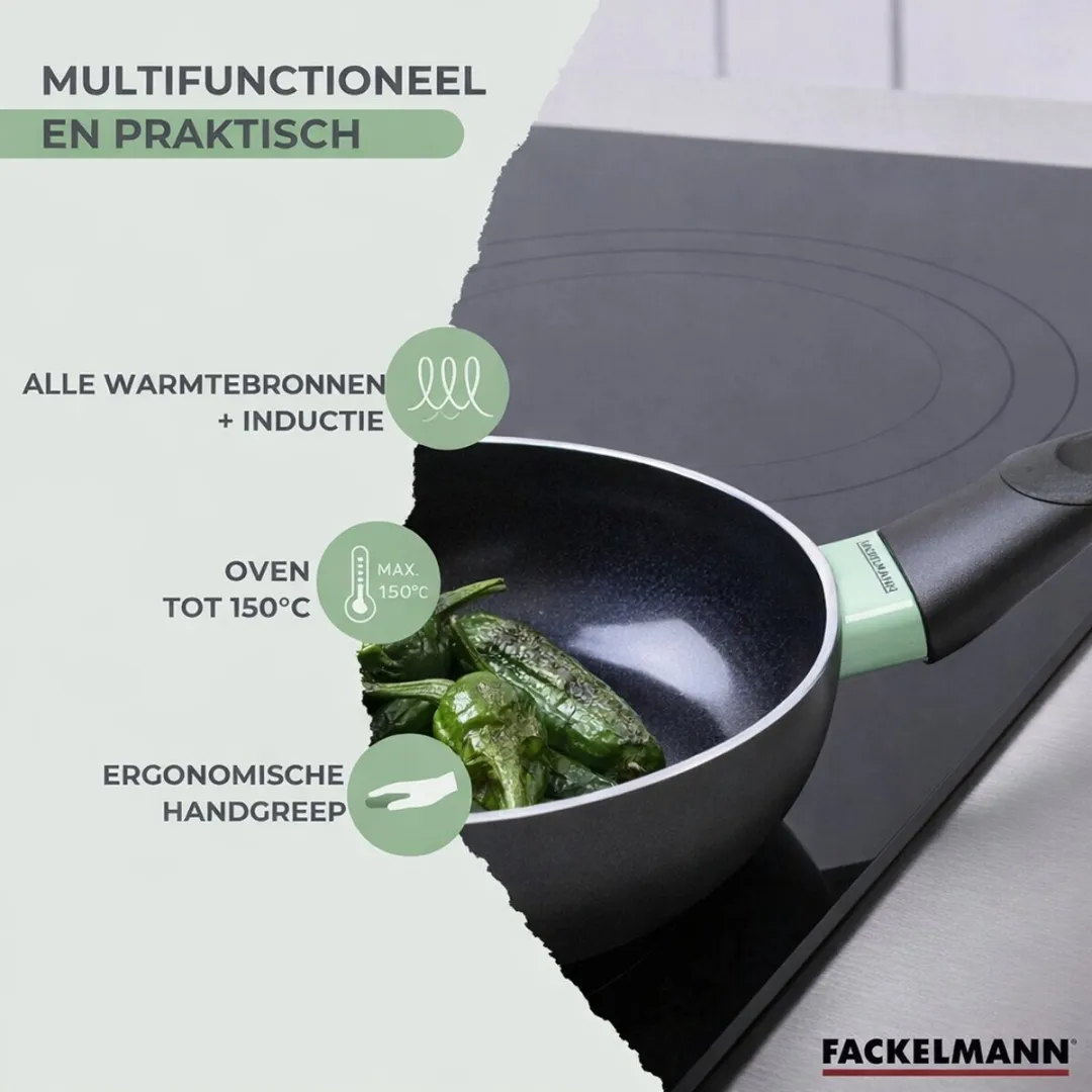 Fackelmann 688127 Pan 20cm - Inductie/Gas/Zwart-Groen