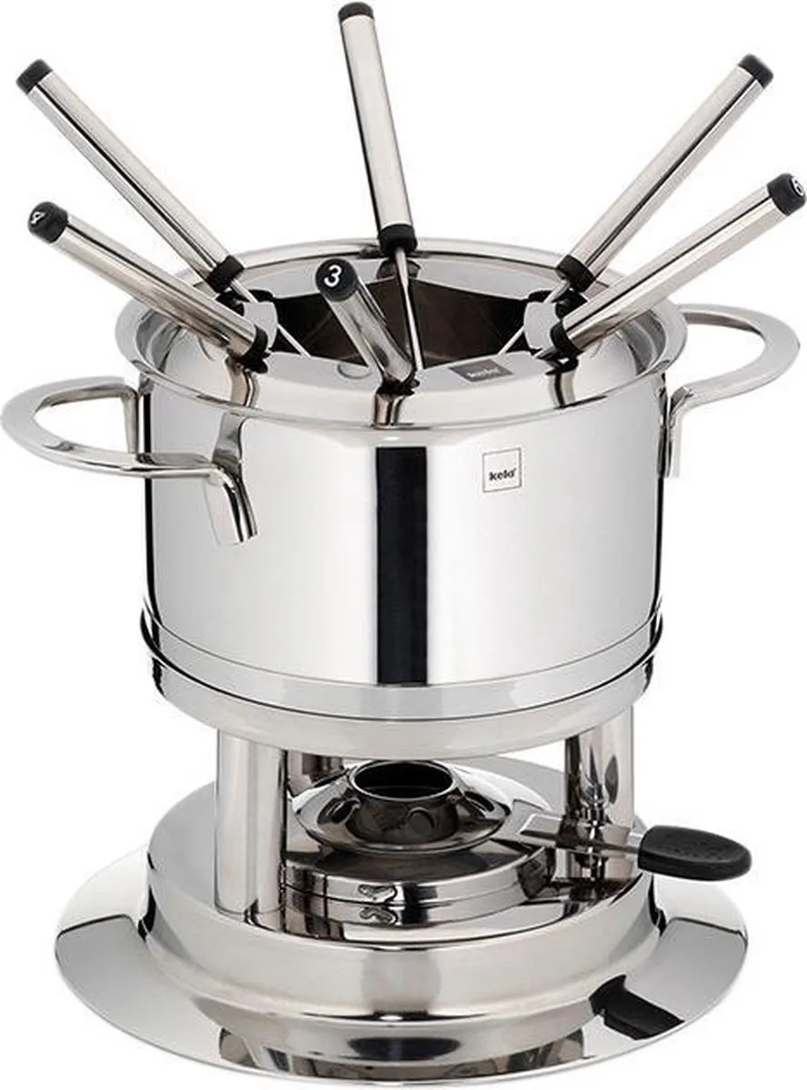 Kela Cailin Fondueset 10-delig - 1,2 l - Ø22cm - Zilver
