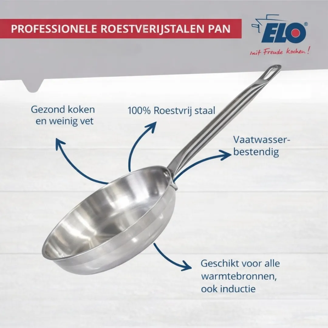 Fackelmann Elo 9903450 Set Koekenpannen 28cm & 32cm - Roestvrijstaal - afbeelding 6 van 6