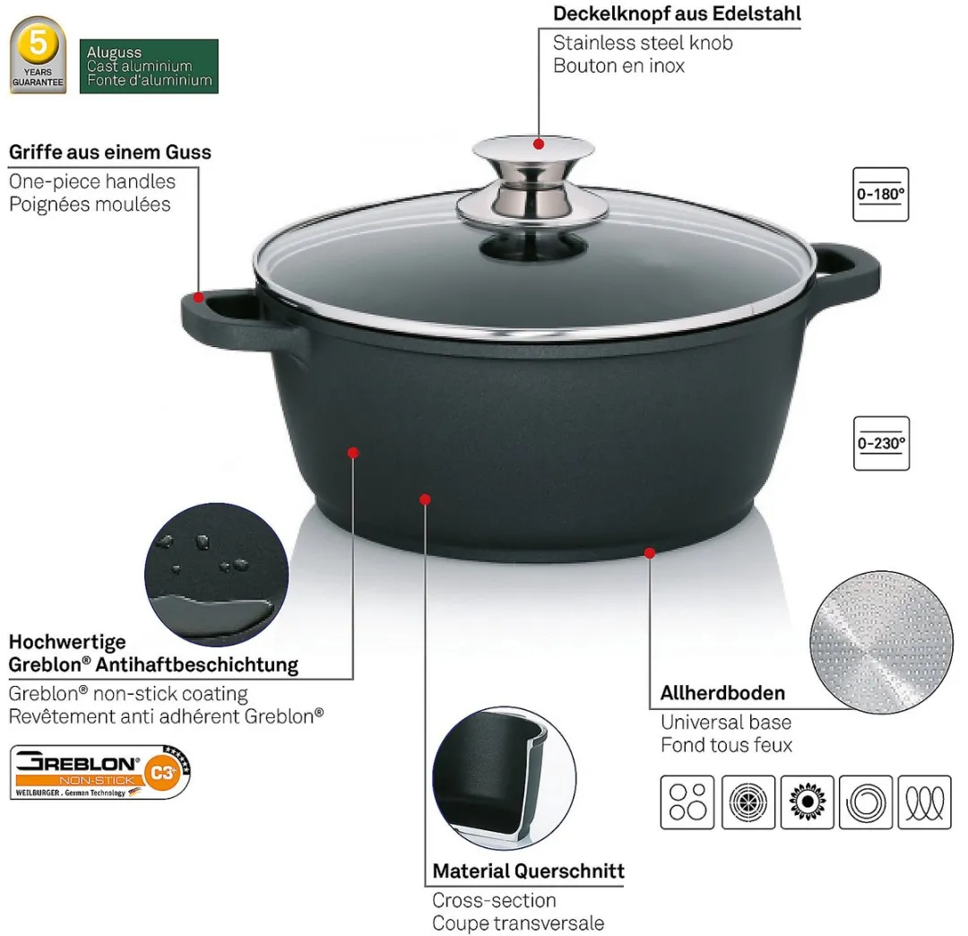 Kela Kerros Kookpan 20cm - 1L - Zwart