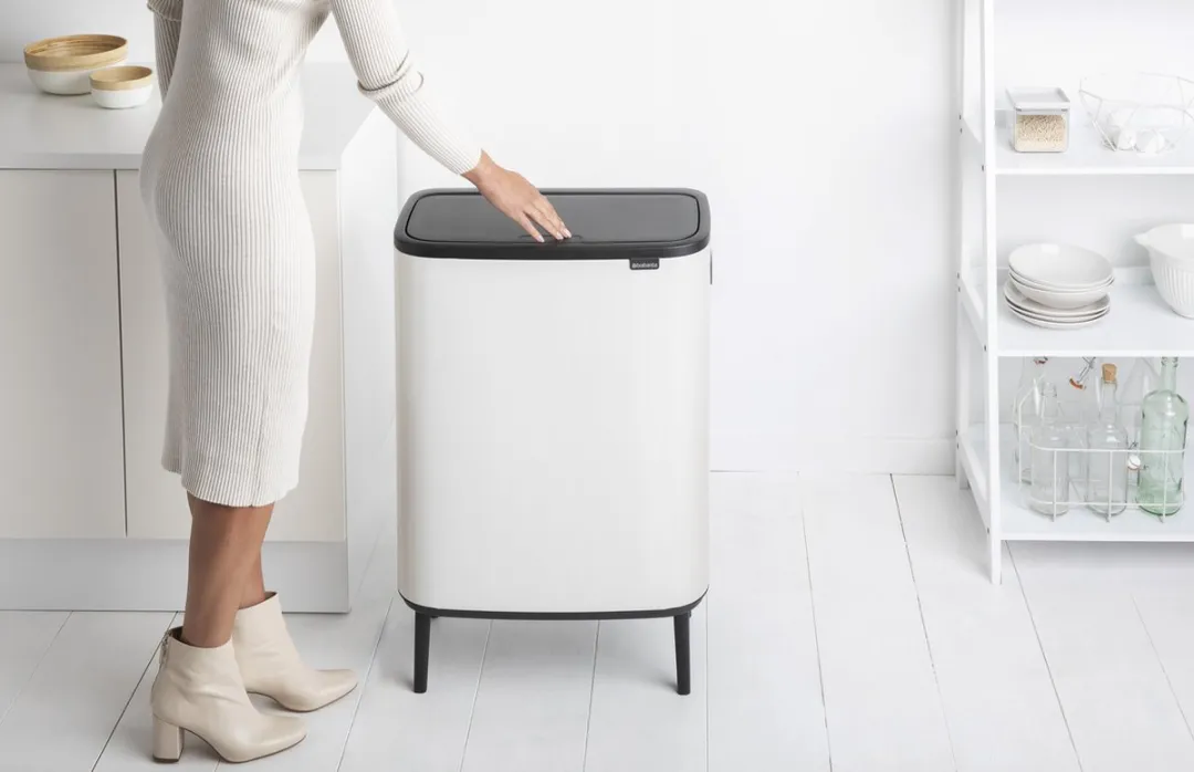 Brabantia Bo Touch Bin Hi Prullenbak 2x30L - Afvalscheiding - Wit