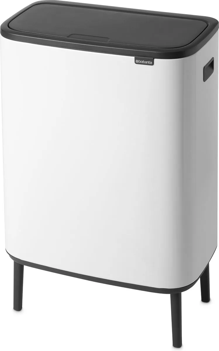 Brabantia Bo Touch Bin Hi Prullenbak 2x30L - Afvalscheiding - Wit