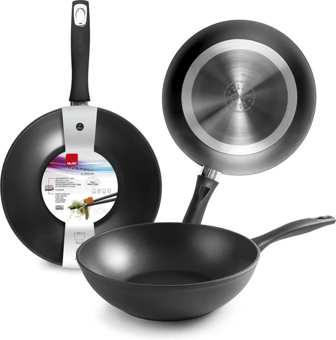 Ibili Wok Induplus 28cm Gietaluminium - Zwart