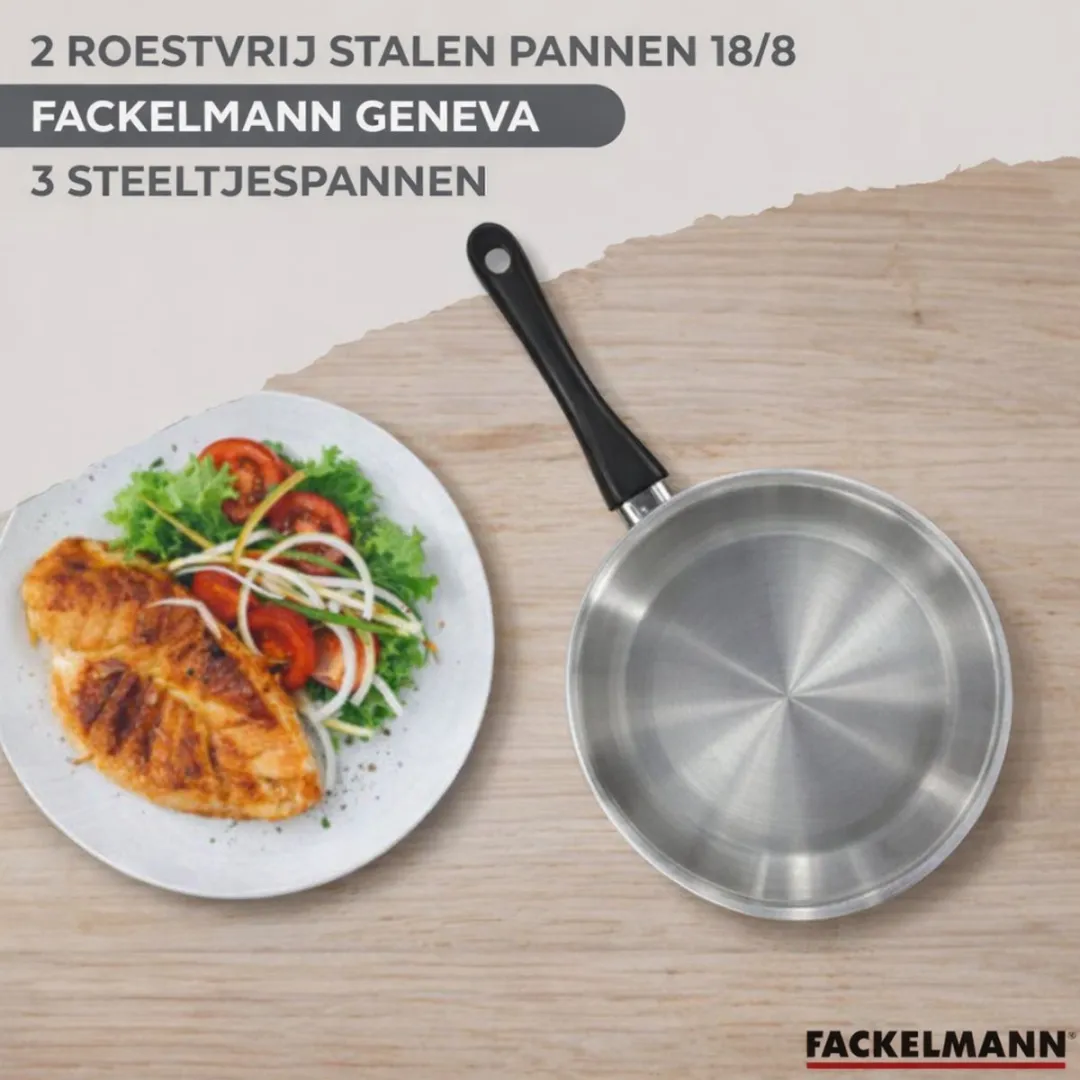 Fackelmann 9354550B88 Kookset - 2 Pannen 20/24cm + 3 Potten 16/20/24cm - Roestvrij staal