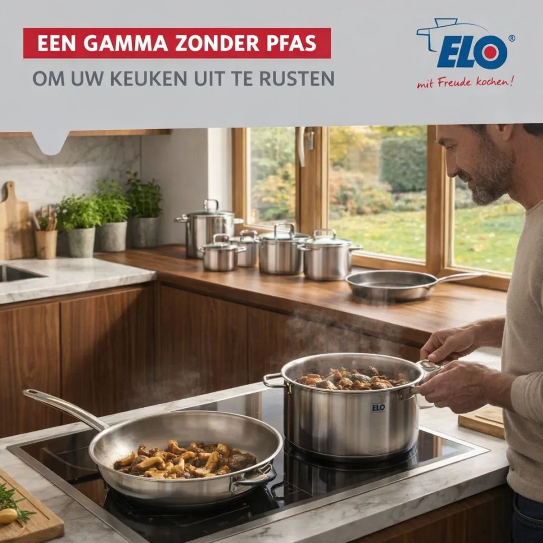 Fackelmann Elo Profi Keukengerei Set 4-delig - 28/32cm & 14/16cm Roestvrij staal