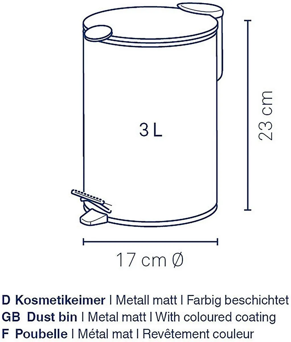 Kela Pedaal Afvalemmer 3L - Rookblauw KE 236099