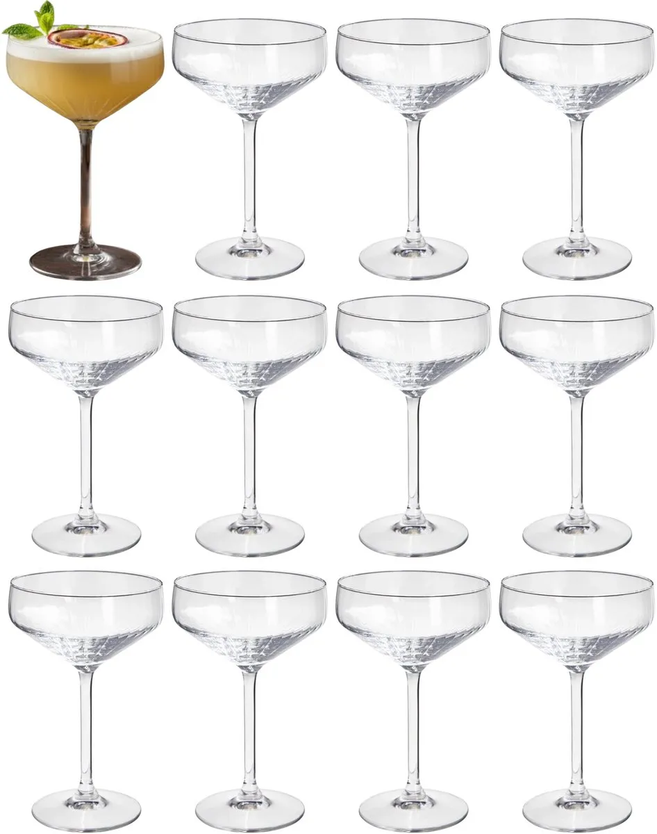 Excellent Houseware Martini Glazen 12 Stuks - 300ml - Transparant - afbeelding 6 van 6