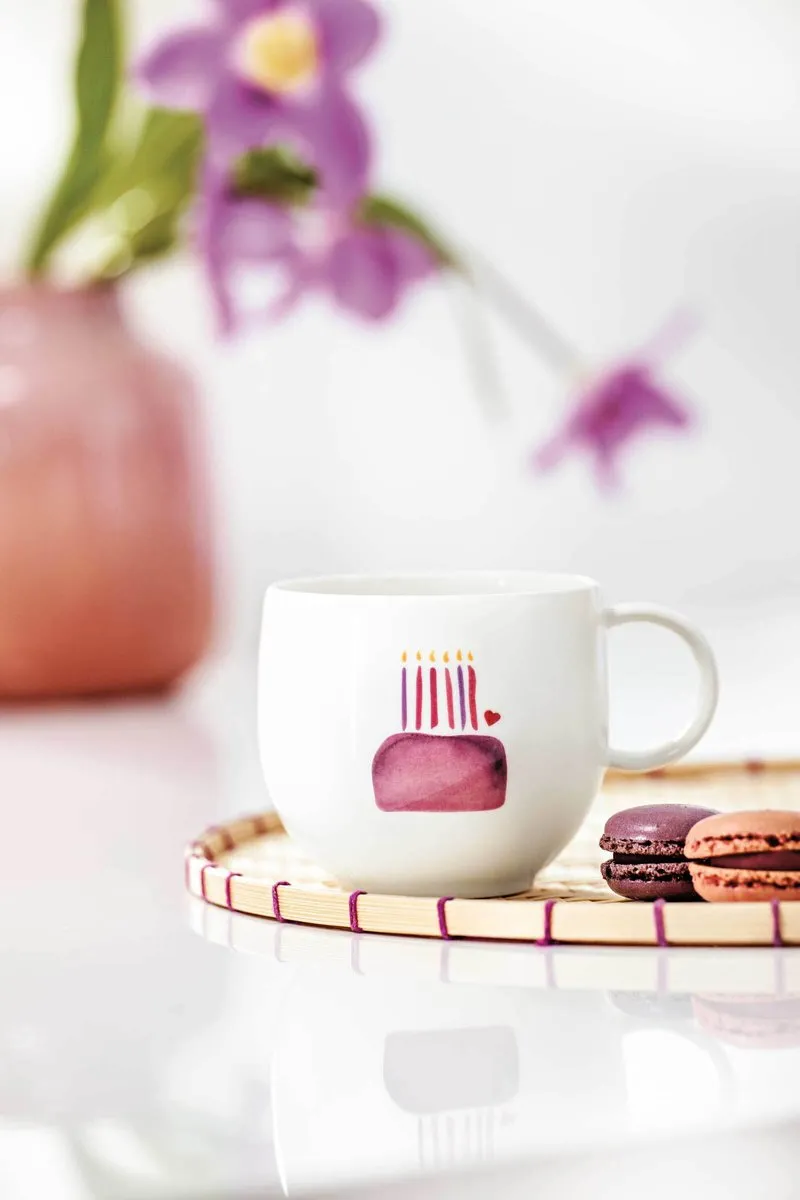 Villeroy & Boch Henkelbeker Happy Birthday With Love 290ml - wit-rood - afbeelding 2 van 4
