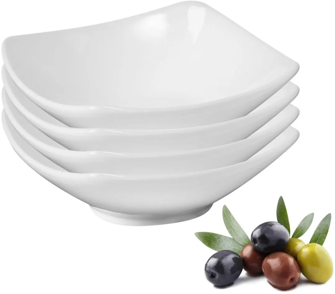 Westmark Tapas + Friends Keramische Kommetjes - 4 Stuks - 7,4x7,4cm - Wit