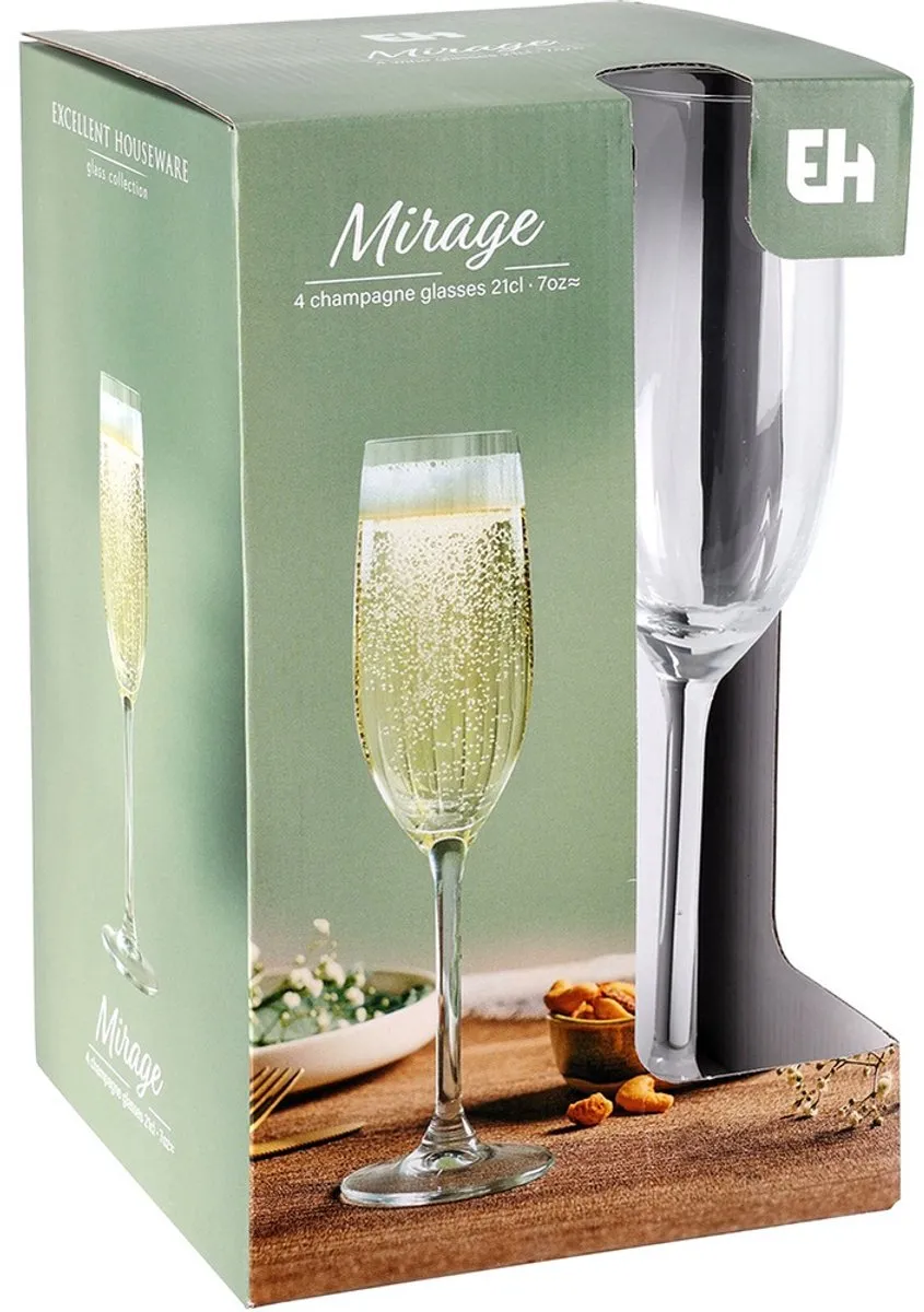 Excellent Houseware Champagneglazen 210ml - 4 Stuks - afbeelding 6 van 6