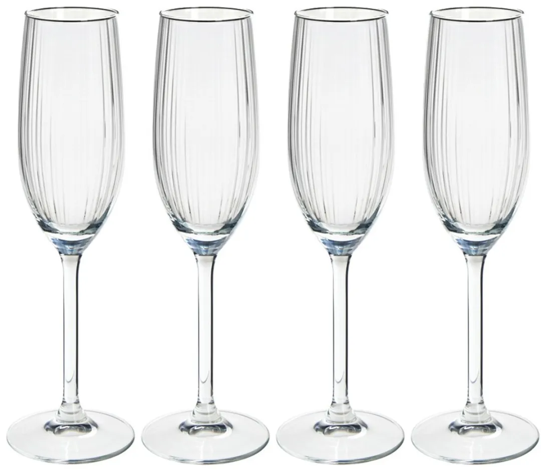 Excellent Houseware Champagneglazen 210ml - 4 Stuks