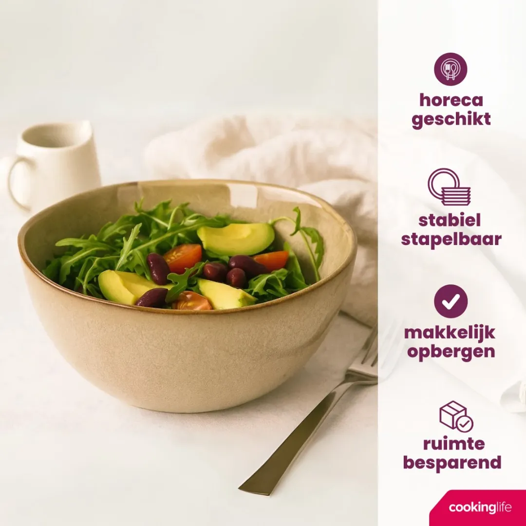 Cookinglife Soepkommen Sabi Beige - 6-delig - Ø15cm