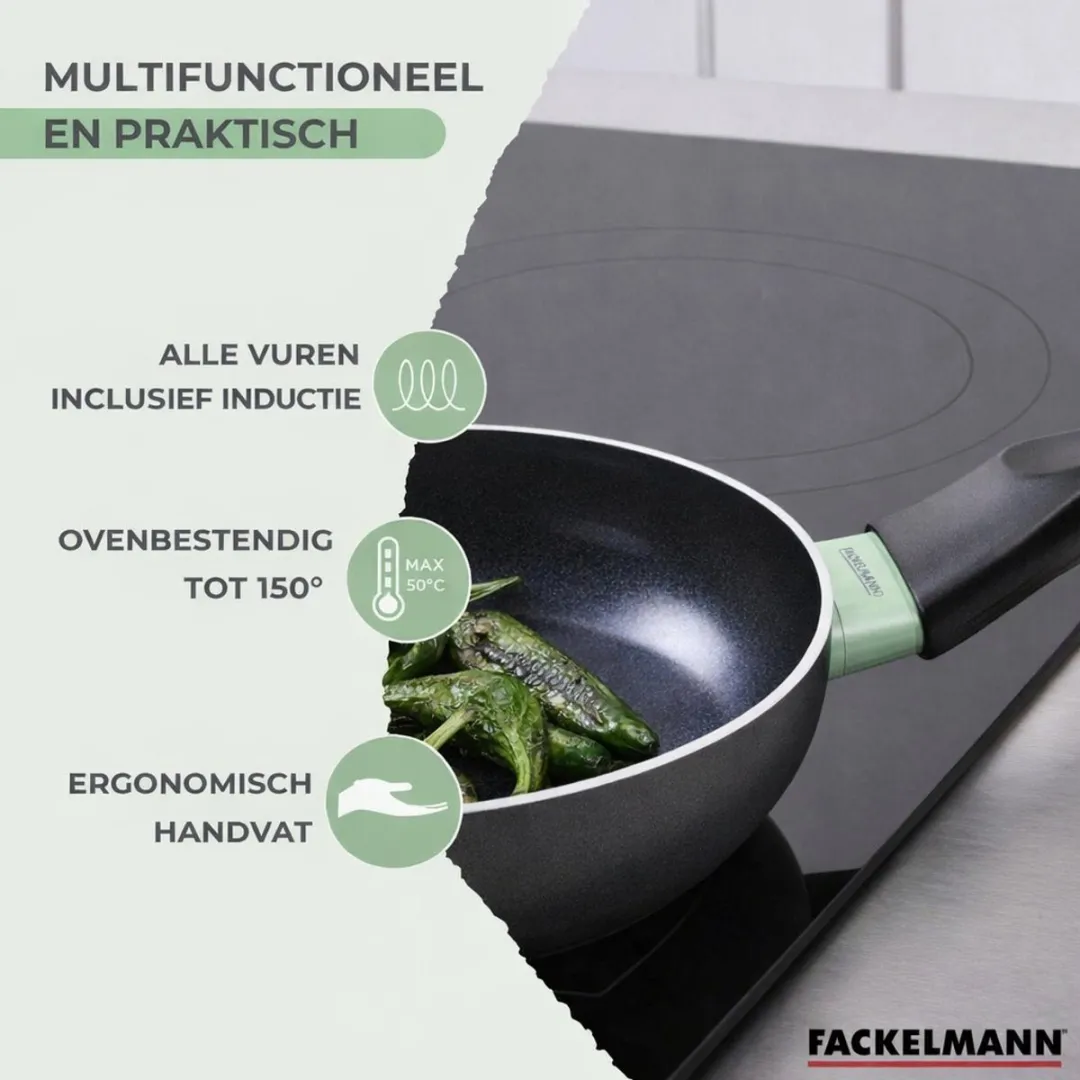 Fackelmann Brandao Roestvrijstalen Pannen Set 16/18/20cm - 5 Stuks