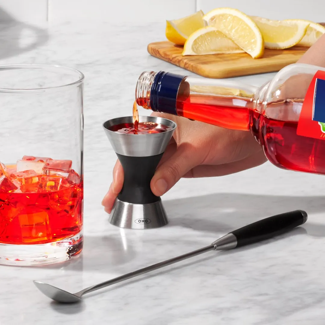 OXO SteeL Jigger - 50ml - Tweezijdig - Grijs/Zwart