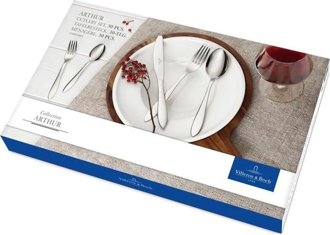 Villeroy & Boch Arthur Bestekcassette 30-delig - 12 Personen - Zilver