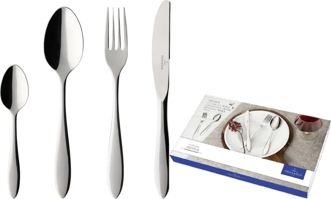Villeroy & Boch Arthur Bestekcassette 30-delig - 12 Personen - Zilver