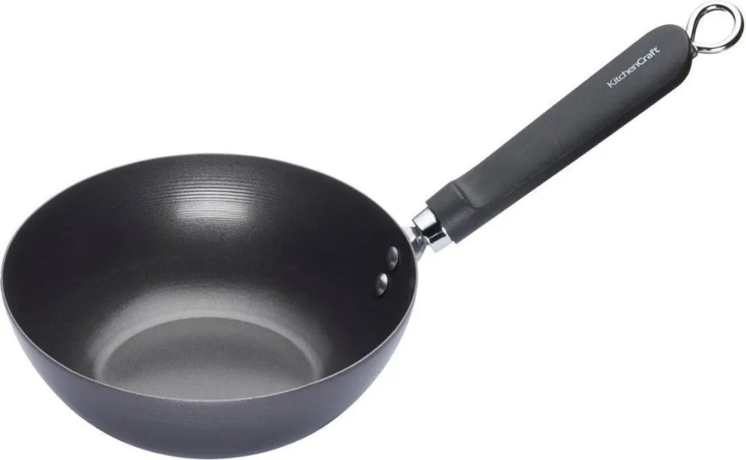 KitchenCraft Oriental Wokpan 30cm - Carbonstaal - Zwart