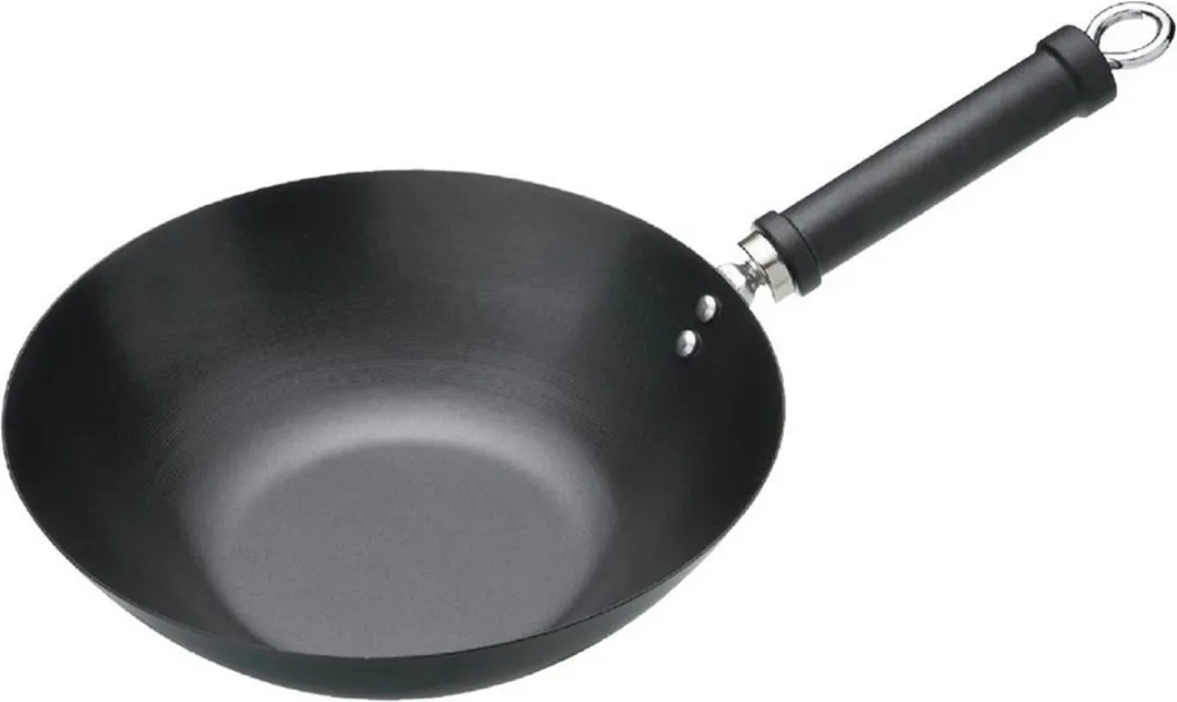 KitchenCraft Oriental Wokpan 30cm - Carbonstaal - Zwart