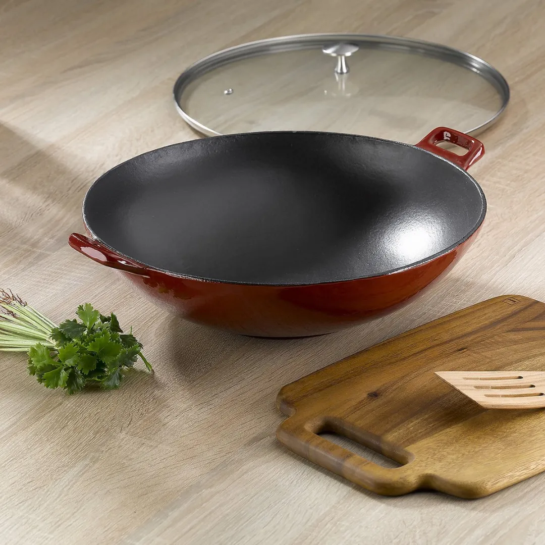 Kela Wokpan Gietijzer 36cm - 4L - Rood