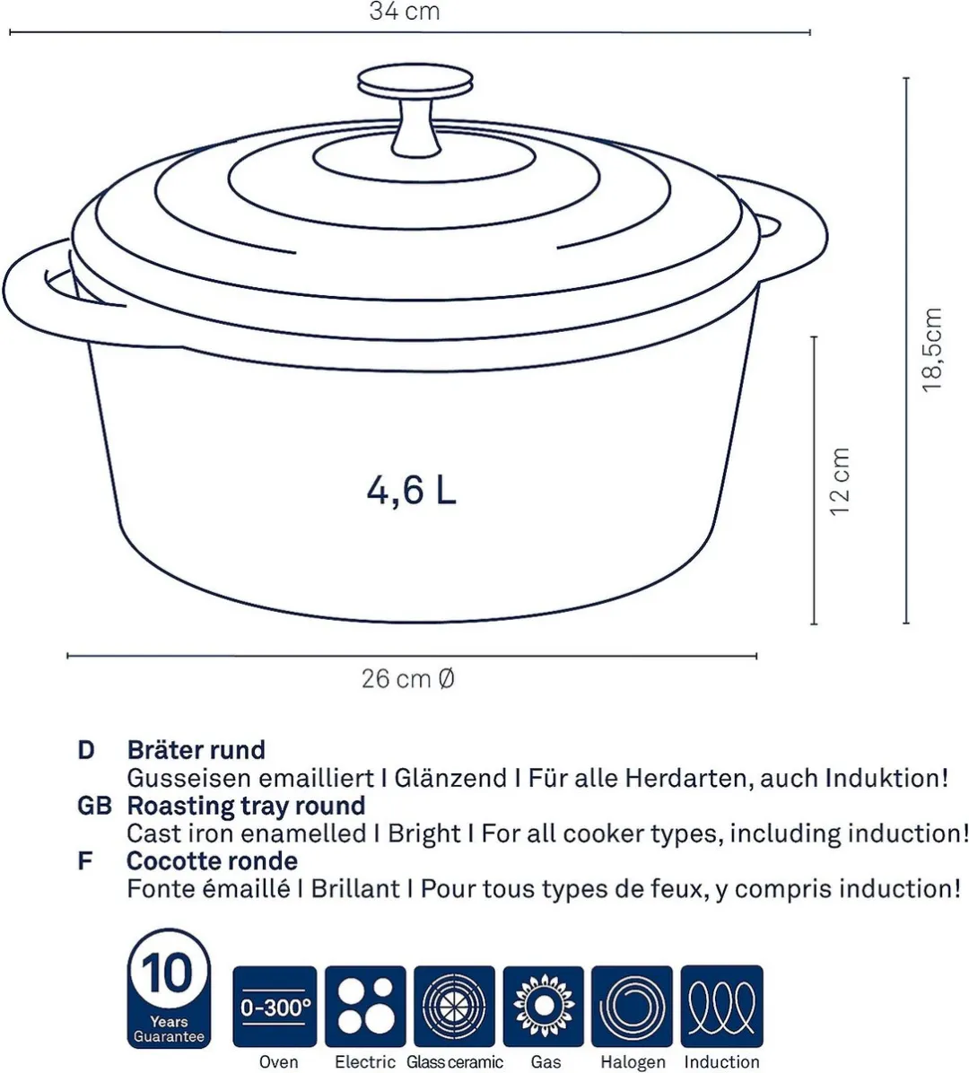 Kela Gietijzeren Braadpan 26cm - 5L - Rood - afbeelding 6 van 6