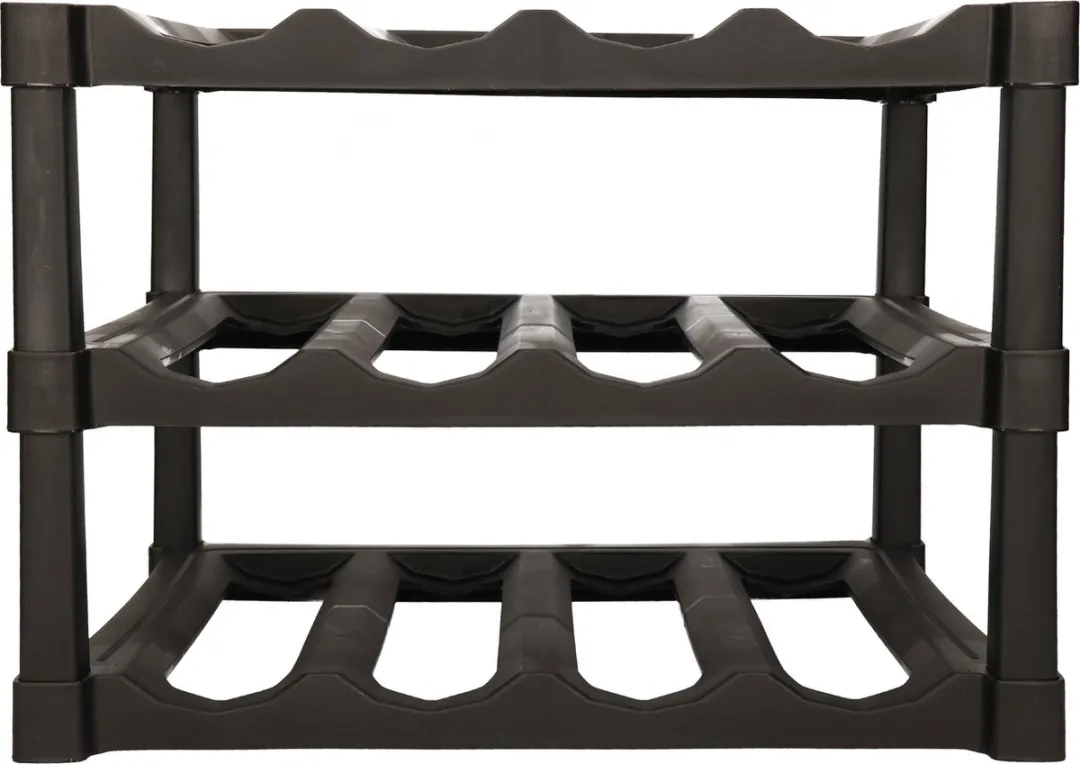 Excellent Houseware Wijnrek Zwart - 24 Flessen