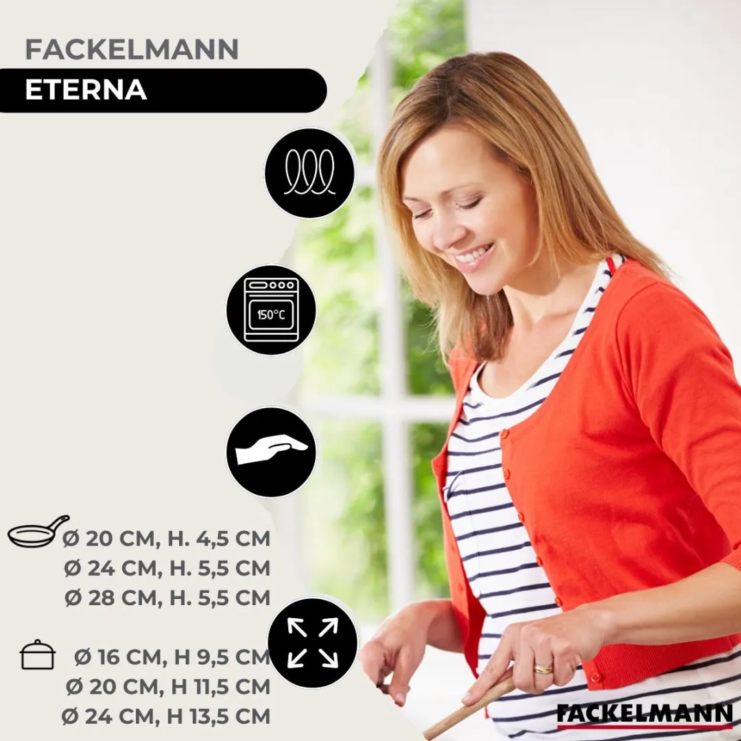 Fackelmann 9352350 Set Roestvrijstalen Pannen & Potten - 3+3 Stuks