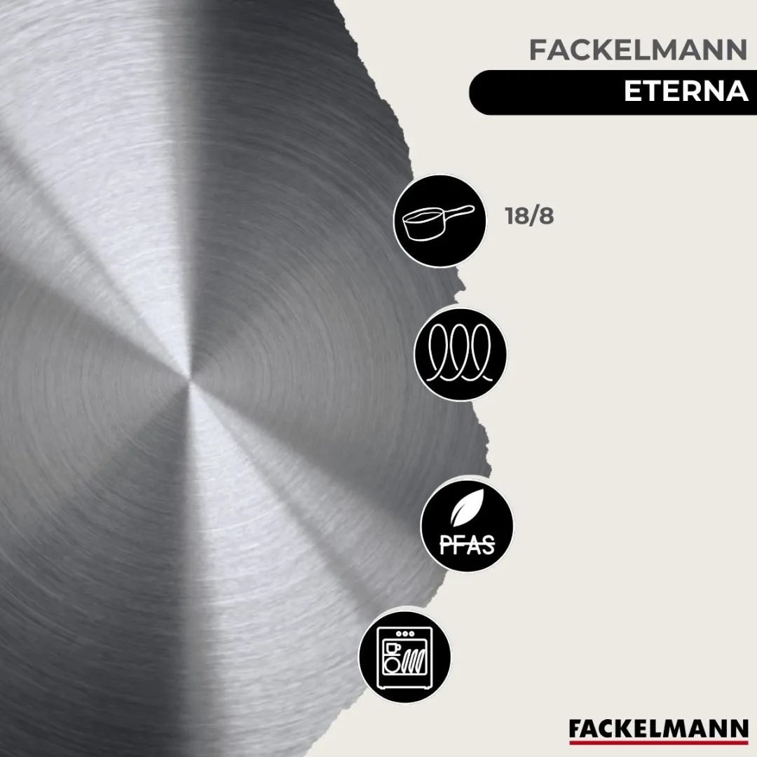 Fackelmann 9352350 Set Roestvrijstalen Pannen & Potten - 3+3 Stuks