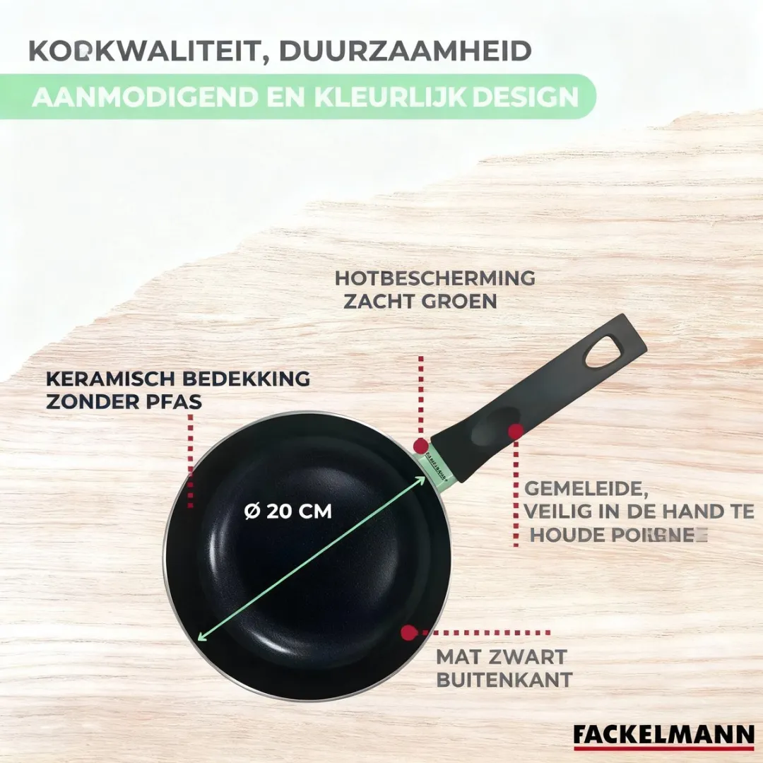 Fackelmann 688141 Steelpan 20cm - Anti-aanbak keramisch - Inductie - afbeelding 6 van 6