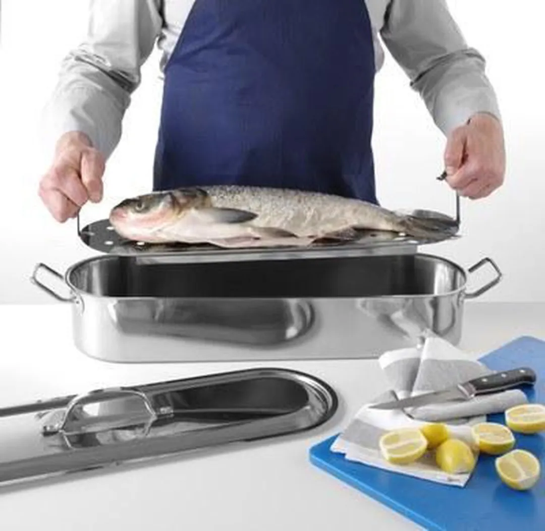 Hendi Vispocheerpan met Geperforeerde Inzet 67cm - RVS