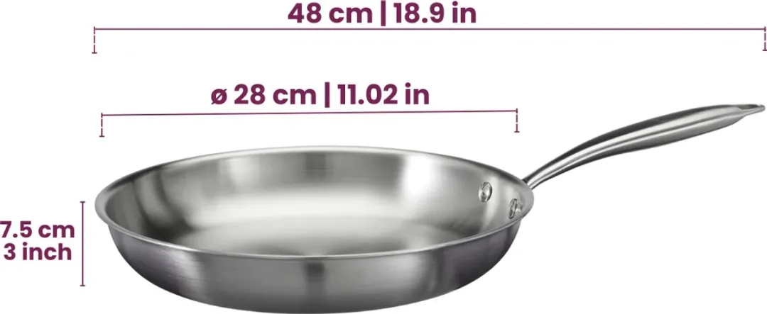 Cookinglife Superior Koekenpannenset Triply RVS 24 & 28 cm - 2-delig