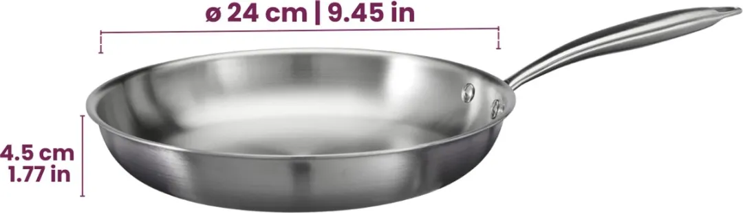 Cookinglife Superior Koekenpannenset Triply RVS 24 & 28 cm - 2-delig