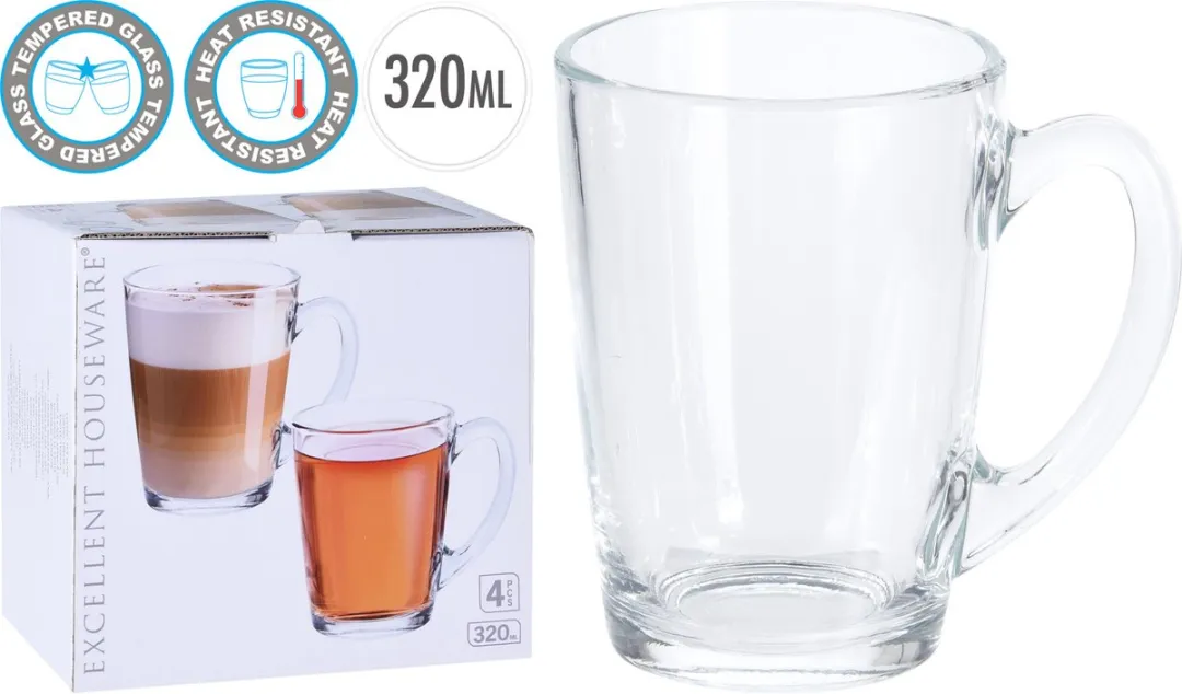 Excellent Houseware Theeglazen 320ml