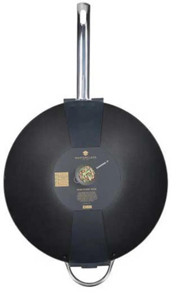 Masterclass Grote Wok Carbon Steel 35cm - Antiaanbaklaag - Inductie-veilig