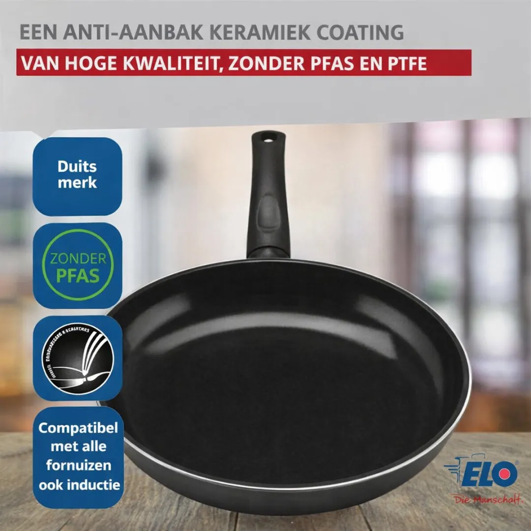 Fackelmann Elo Prima Keukengerei Set 2-delig - 28cm Koekenpan & 24cm Kookpan - Roestvrij staal