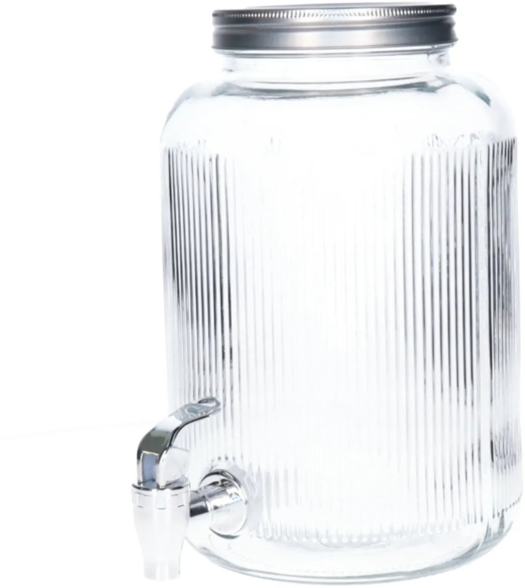 Excellent Houseware Drankdispenser 4L - Glas - Zilver - 25x16cm