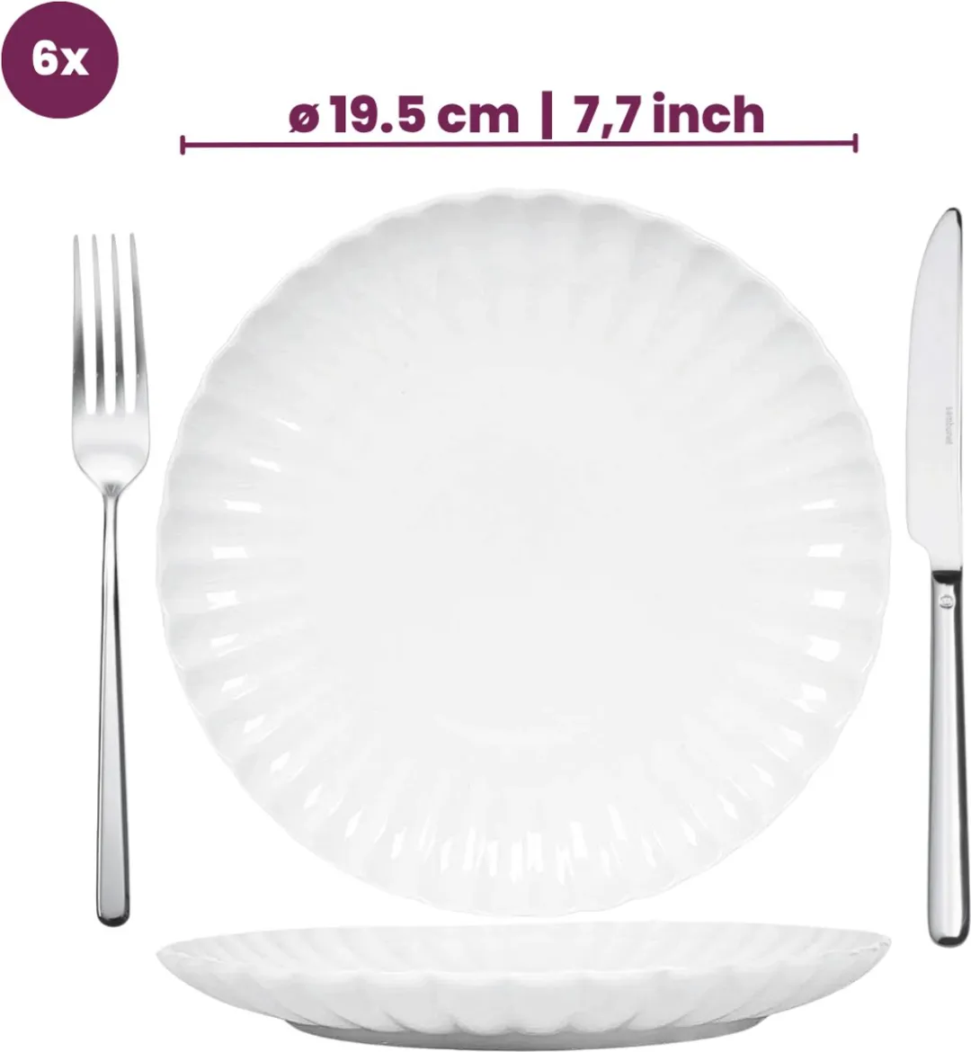 Cookinglife Cardida Ontbijtborden - 6 Stuks - Ø19.5cm