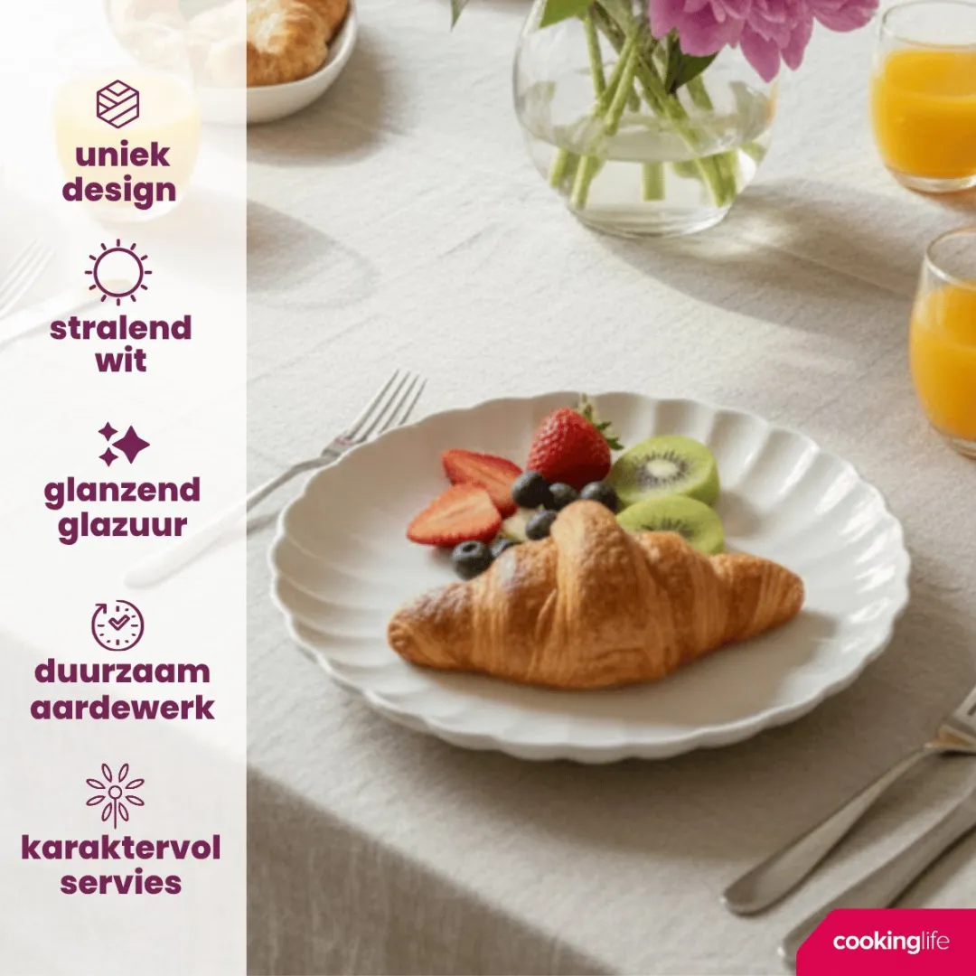 Cookinglife Cardida Ontbijtborden - 6 Stuks - Ø19.5cm