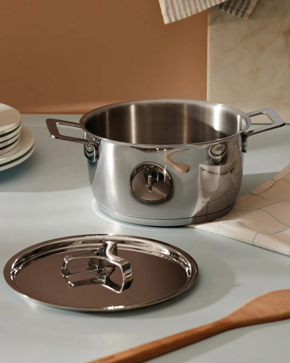 Alessi Kookpan Pots&Pans AJM101/24 - 24cm - 5.5L - Zilver