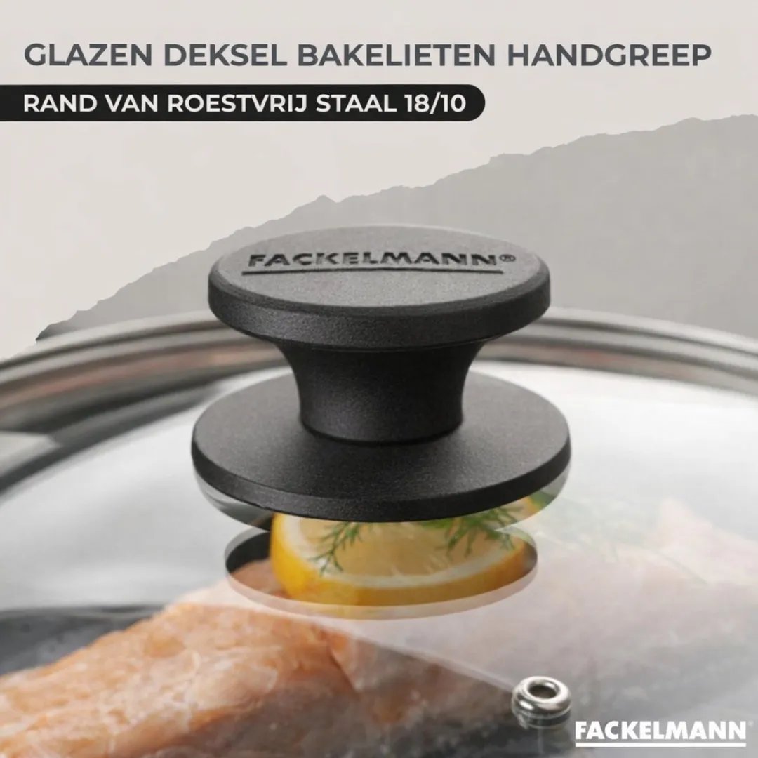 Fackelmann 9201050B88 Kookset RVS - 3 Potten 16/20/24cm + 2 Pannen 20/24cm - 5 Stuks Keukengerei - afbeelding 6 van 6