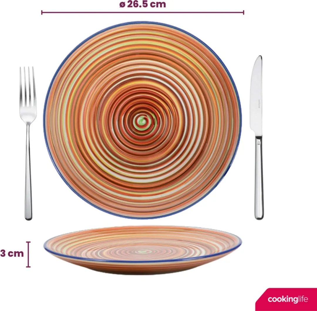 Cookinglife Rhythm & Lines Dinerbord Set - 4 Stuks Ø26.5cm