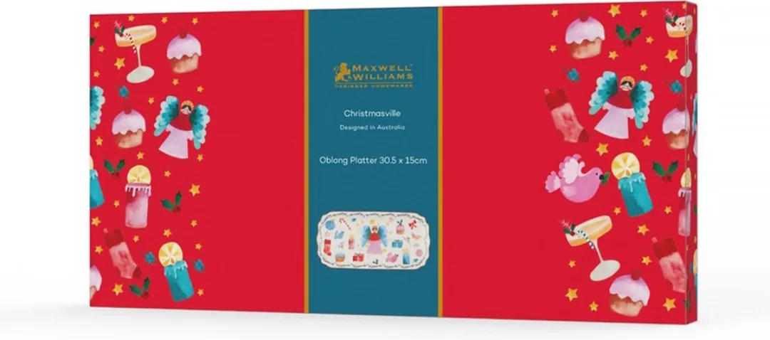 Maxwell & Williams Christmasville Kerst Cakeschaal Engel ME0032 - 30x15cm - afbeelding 4 van 4