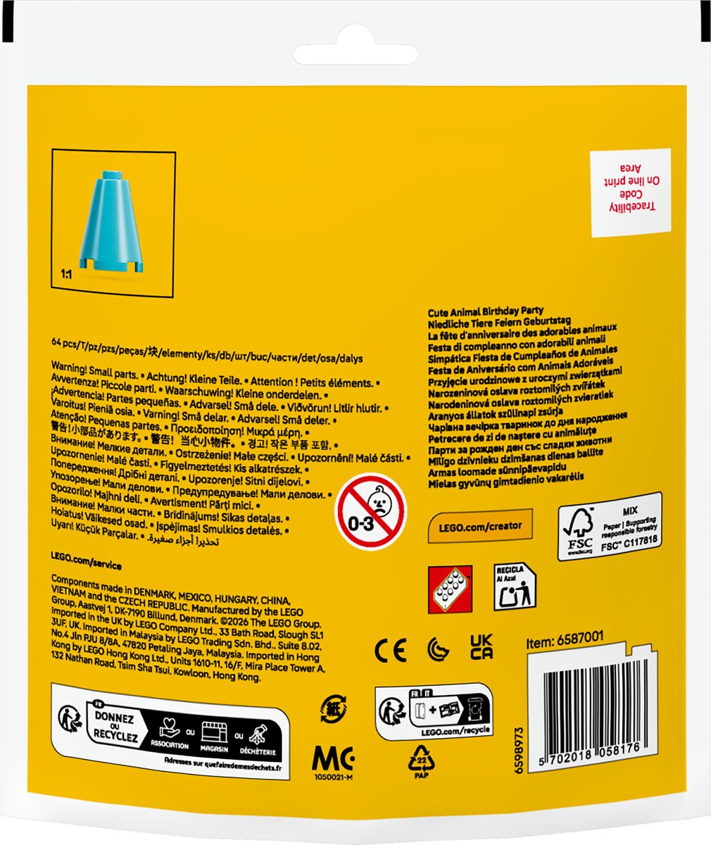 LEGO Creator - Schattige Dierenverjaardag (paperbag) - 30715