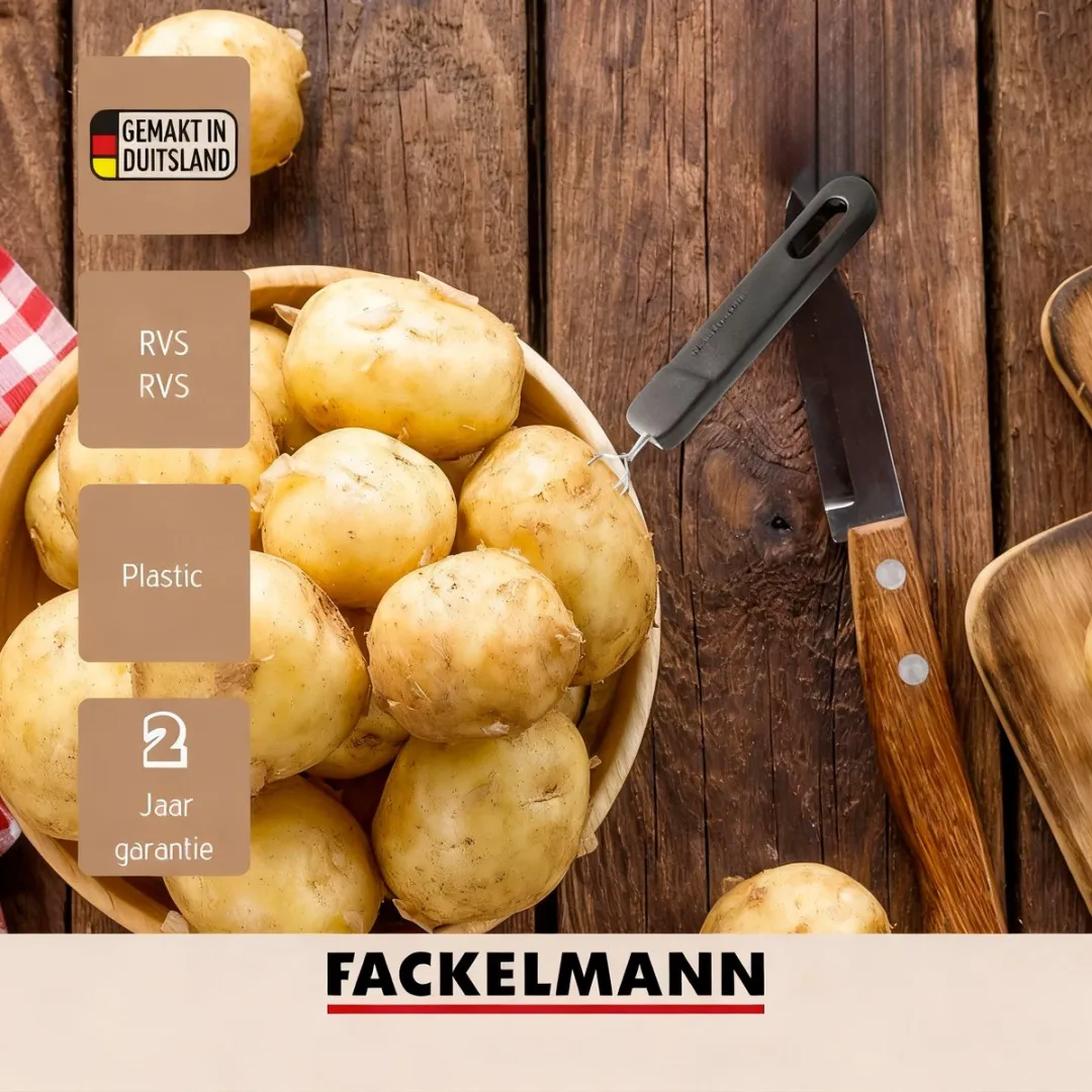 Fackelmann Aardappelvork 41847 - 3 Stuks - Zwart